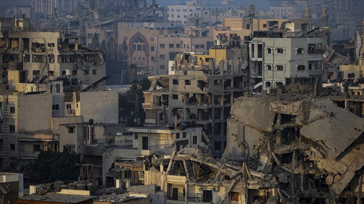 Edificios destruidos en la ciudad de Gaza, 5 de noviembre de 2023.
