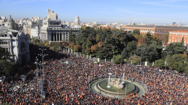 Manifestación en Cibeles contra la amnistía. Manifestación en Cibeles contra la amnistía.