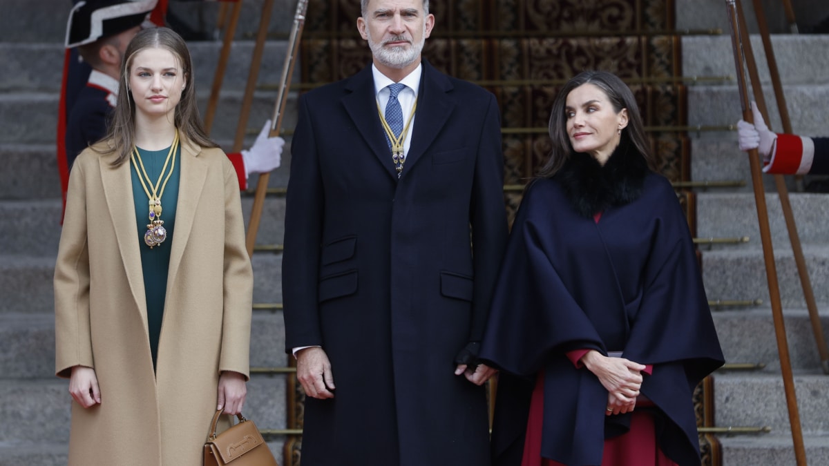 Los Reyes y la Princesa de Asturias, en el acto de comienzo de la legislatura.