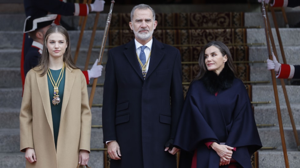 Los Reyes y la Princesa de Asturias, en el acto de comienzo de la legislatura.