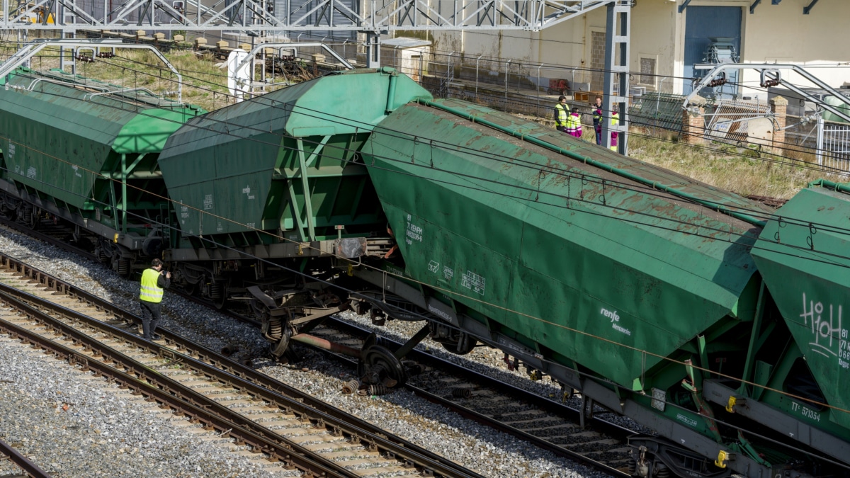 Descarrilamiento de ocho vagones no consecutivos de un tren de mercancías a la altura del municipio abulense de Arévalo, al norte de la provincia, que ha causado un herido leve y mantiene cortado el tráfico ferroviario.