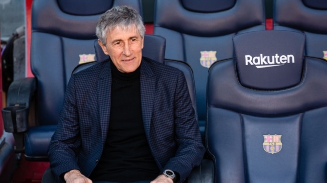 Quique Setién durante su etapa como entrenador del Barcelona Quique Setién durante su etapa como entrenador del Barcelona