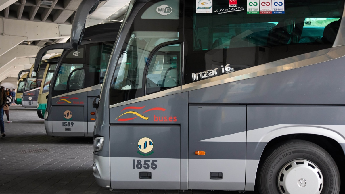 Autocares en la Estación Sur de Madrid.