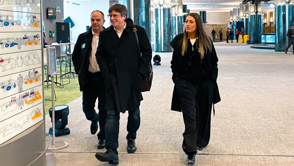 Turull, Puigdemont y Nogueras, en el Parlamento Europeo.