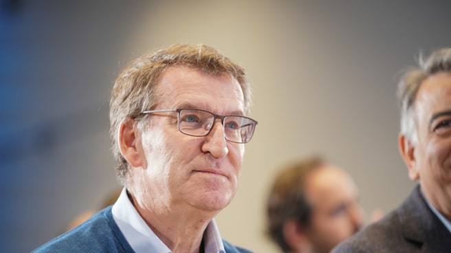 El presidente del Partido Popular, Alberto Núñez Feijóo, durante un Congreso territorial extraordinario del PP vasco para elegir a su nuevo presidente, en el Palacio Europa El presidente del Partido Popular, Alberto Núñez Feijóo, durante un Congreso territorial extraordinario del PP vasco para elegir a su nuevo presidente, en el Palacio Europa