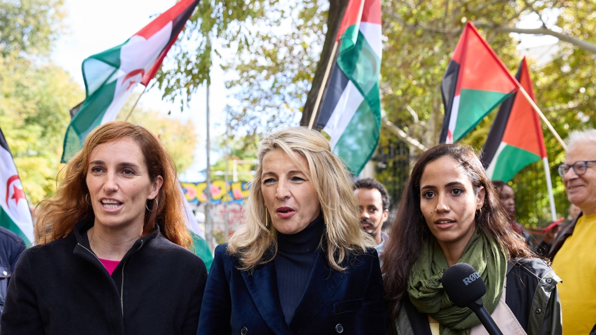Presencia fugaz de Yolanda Díaz en la manifestación a favor de la autodeterminación del Sáhara Occidental