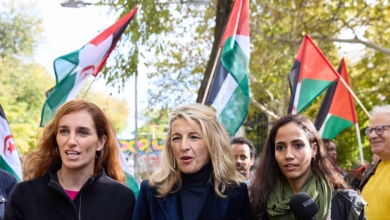 Presencia fugaz de Yolanda Díaz en la manifestación a favor de la autodeterminación del Sáhara Occidental