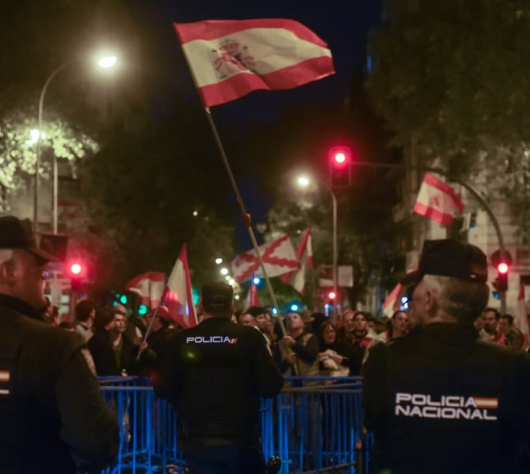 La Policía requisó una pistola a un alférez en las protestas de Ferraz