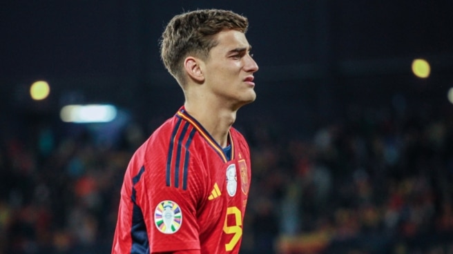 Gavi, futbolista del Barcelona, con la Selección Gavi, futbolista del Barcelona, con la Selección