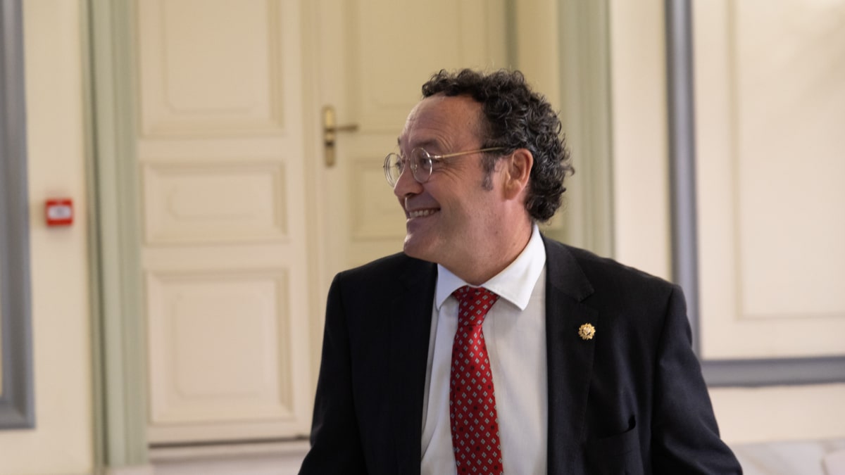 El Fiscal General del Estado, Álvaro García Ortiz, a su llegada al acto de traspaso de la cartera de Justicia, en la sede del Ministerio de Justicia, a 21 de noviembre de 2023, en Madrid (España)