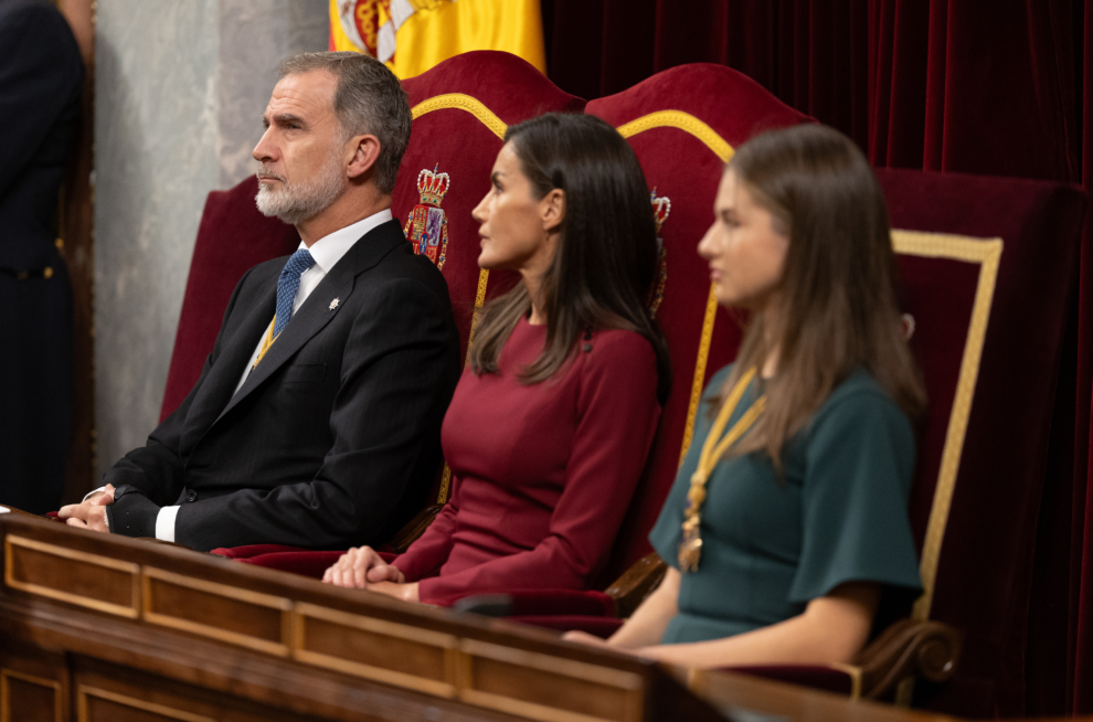 Los Reyes y la Princesa de Asturias, en el Congreso.