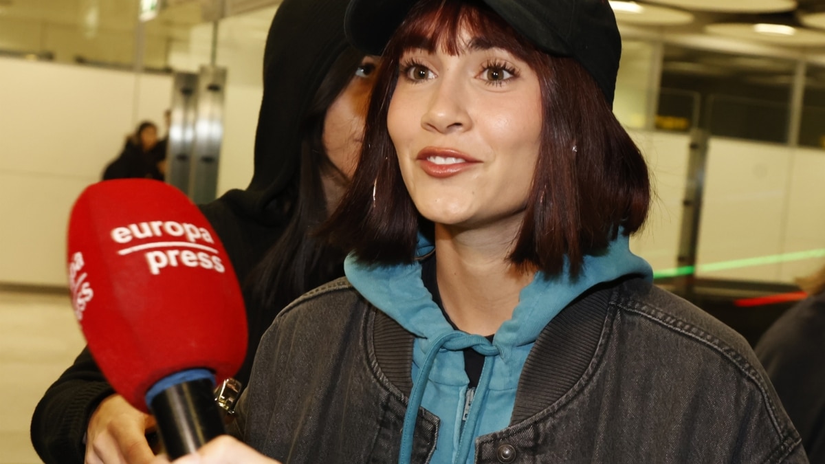 Aitana Ocaña a su llegada a Madrid este jueves