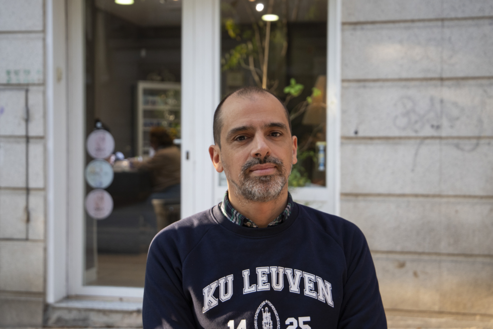 Patricio Binaghi en una terraza de Chamberí.