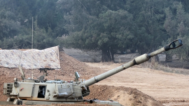 Israel-artilleria-Gaza Artillería israelí cerca de la Franja de Gaza