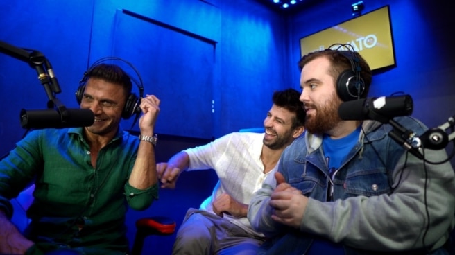 Joaquín Sánchez, Gerard Piqué e Ibai Llanos en El Novato Joaquín Sánchez, Gerard Piqué e Ibai Llanos