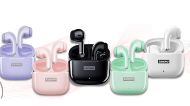 Lenovo-auriculares inalámbricos LP40, dispositivo de audio TWS