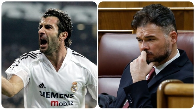 El enganchón de Figo con Gabriel Rufián en redes tras la investidura de Sánchez
