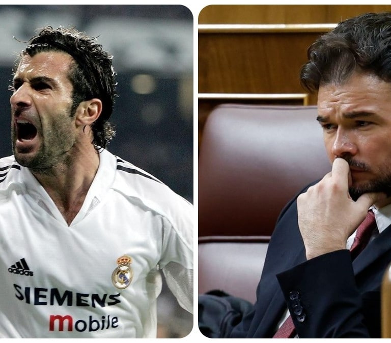 El enganchón de Figo con Gabriel Rufián en redes tras la investidura de Sánchez