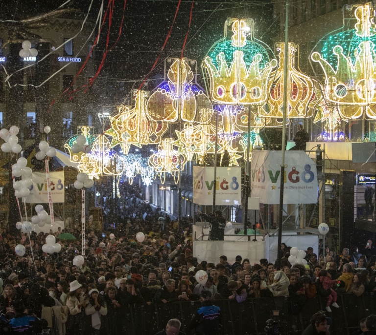 Abel Caballero enciende las luces de Navidad en Vigo: "Quiero decirle al alcalde de Nueva York que se prepare"