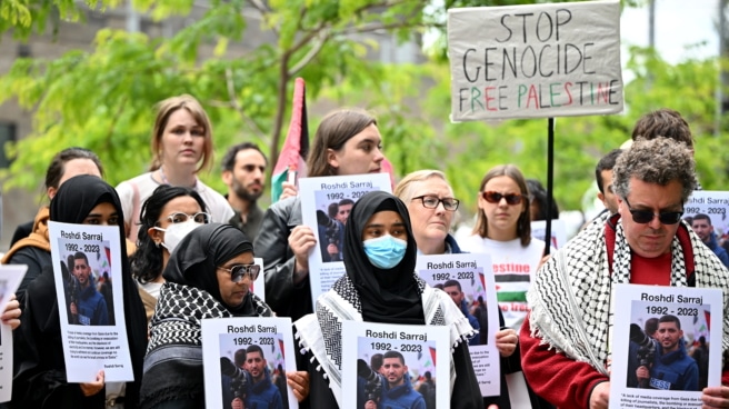 Vigilia-periodistas-Gaza Vigilia por periodistas asesinados en Gaza