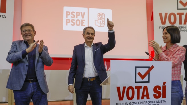voto-psoe-amnistia Zapatero en un acto sobre el voto de la militancia del PSOE al 'pacto de progreso'