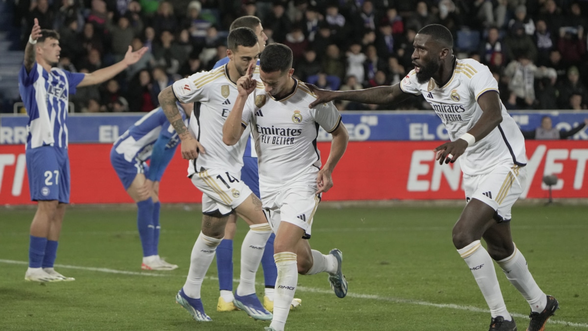 Lucas Vázquez su gol decisivo ante el Alavés, en la jornada 18 de LaLiga