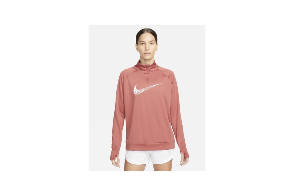 Capa intermedia de running de mujer Nike Dri-FIT Swoosh Run rosa