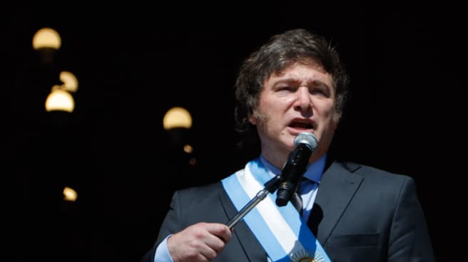 Argentine President Javier Miley at his inauguration