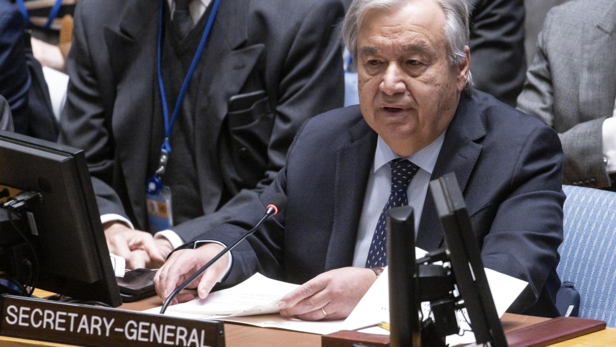 El Secretario General de la ONU, Antonio Guterres, se dirige a una reunión de alto nivel del Consejo de Seguridad de las Naciones Unidas