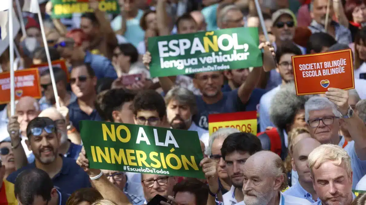 Manifestación en defensa del castellano en Cataluña.