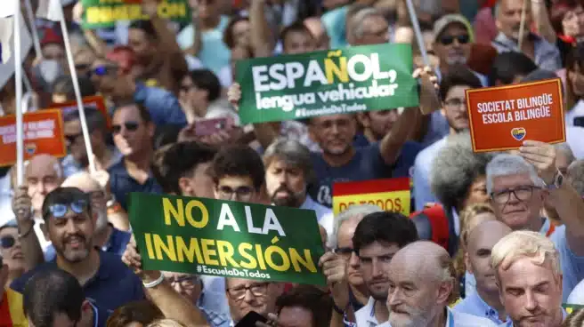 Manifestación en defensa del castellano en Cataluña.