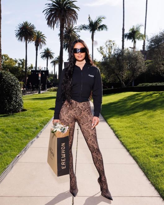 Kim Kardashian at the Balenciaga show in collaboration with Erewhon.