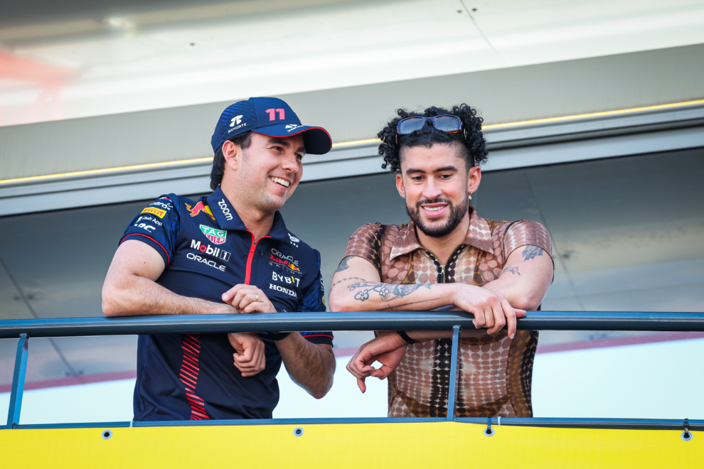 Bad Bunny junto a Sergio Pérez en la F1 de Mónaco.