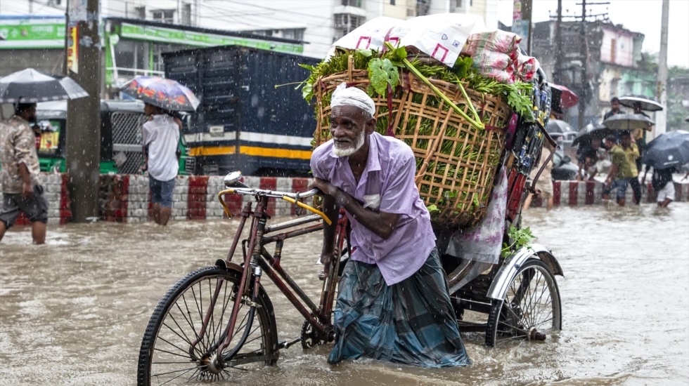 Inundaciones en Chittagong, Bangladesh en agosto de 2023.