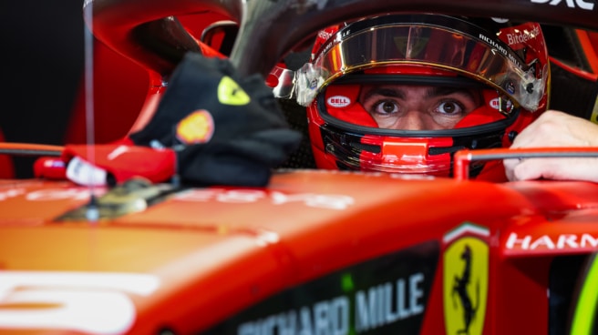 Carlos Sainz in his Ferrari in 2023