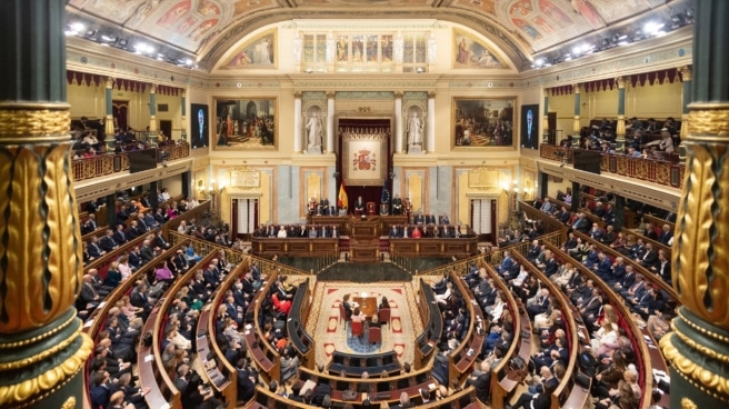 Vista del hemiciclo durante la Solemne Sesión de Apertura de las Cortes Generales de la XV Legislatura, en el Congreso de los Diputados