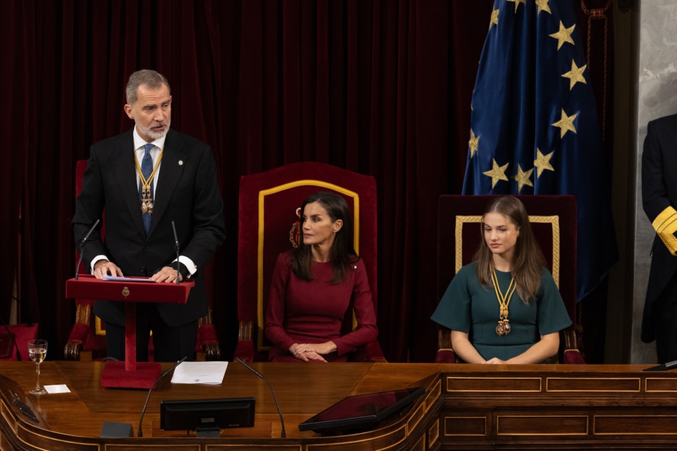 El rey Felipe VI interviene durante la Solemne Sesión de Apertura de las Cortes Generales de la XV Legislatura, en el Congreso de los Diputados en noviembre.