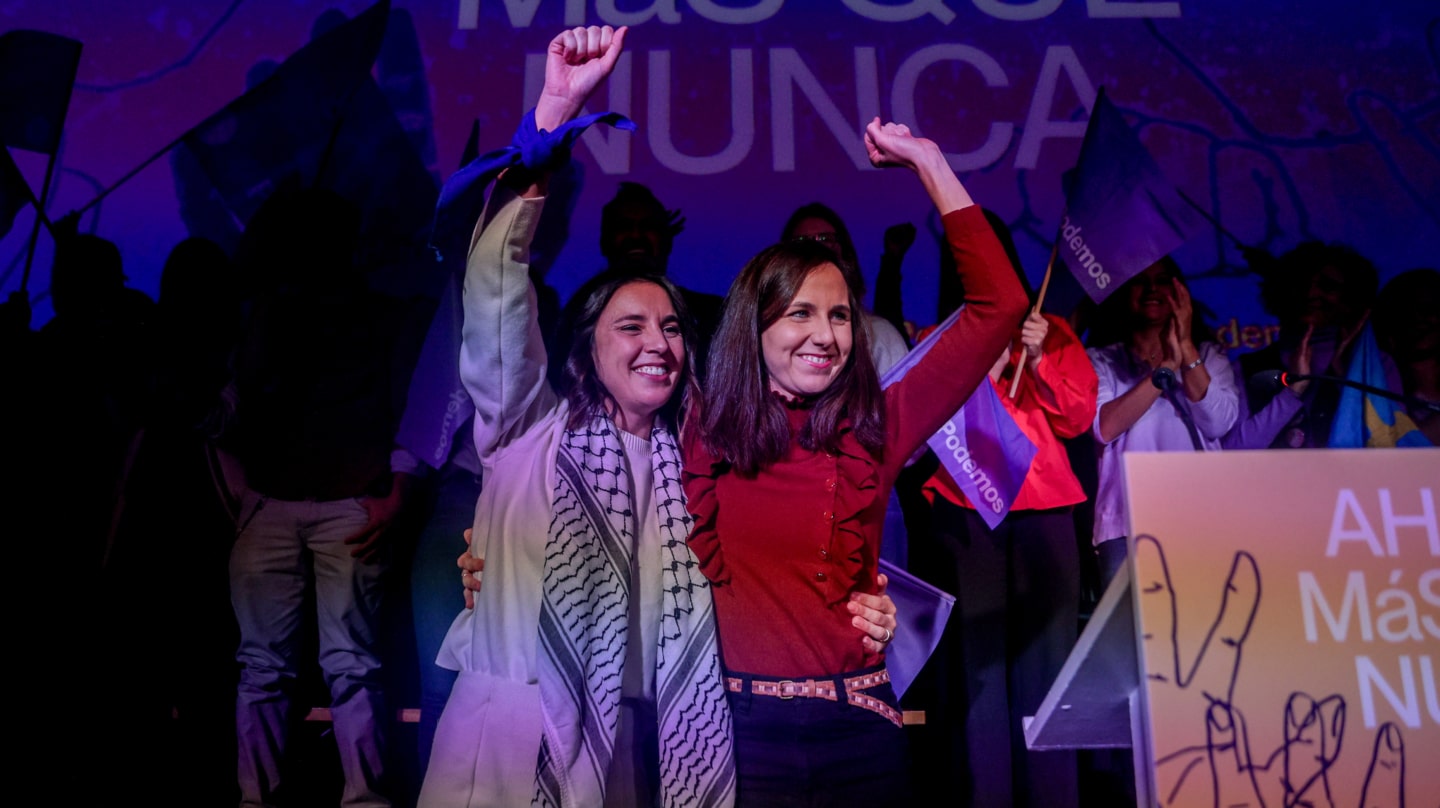 Montero y Belarra, en el acto de Podemos en Madrid.