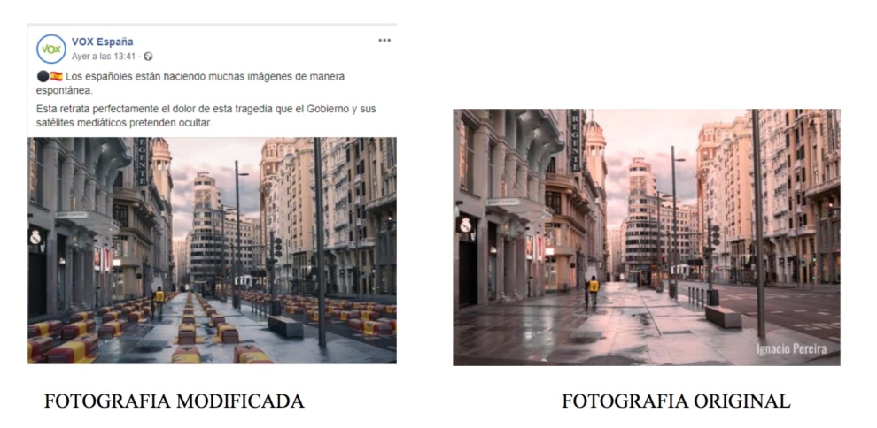 El post de VOX y la imagen de Ignacio Pereira.