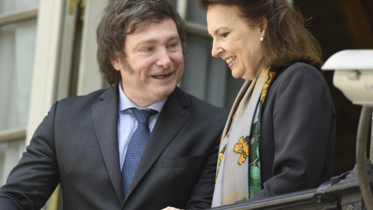El presidente argentino, Javier Mieli, y la ministra de Exteriores, Diana Mondino