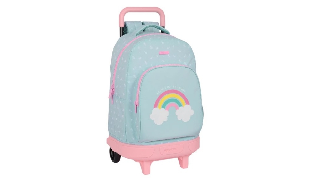 Large Rainbow Safta backpack on wheels