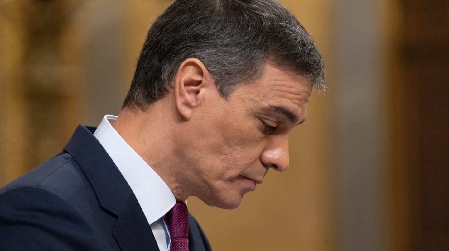 El presidente del Gobierno, Pedro Sánchez, interviene durante un pleno en el Congreso de los Diputados.