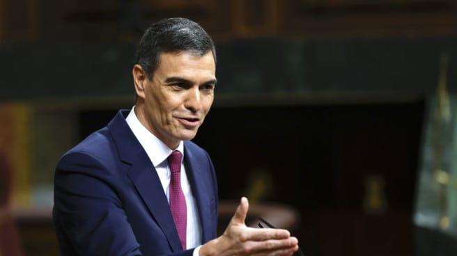 Government President Pedro Sánchez intervenes during an executive control meeting held by Congress this Wednesday.