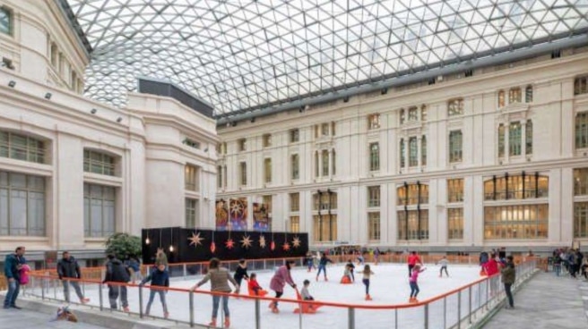 Ice skating rink at Cibeles Palace