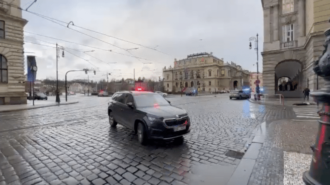 Screenshot of video uploaded by Czech police after the shooting in Prague