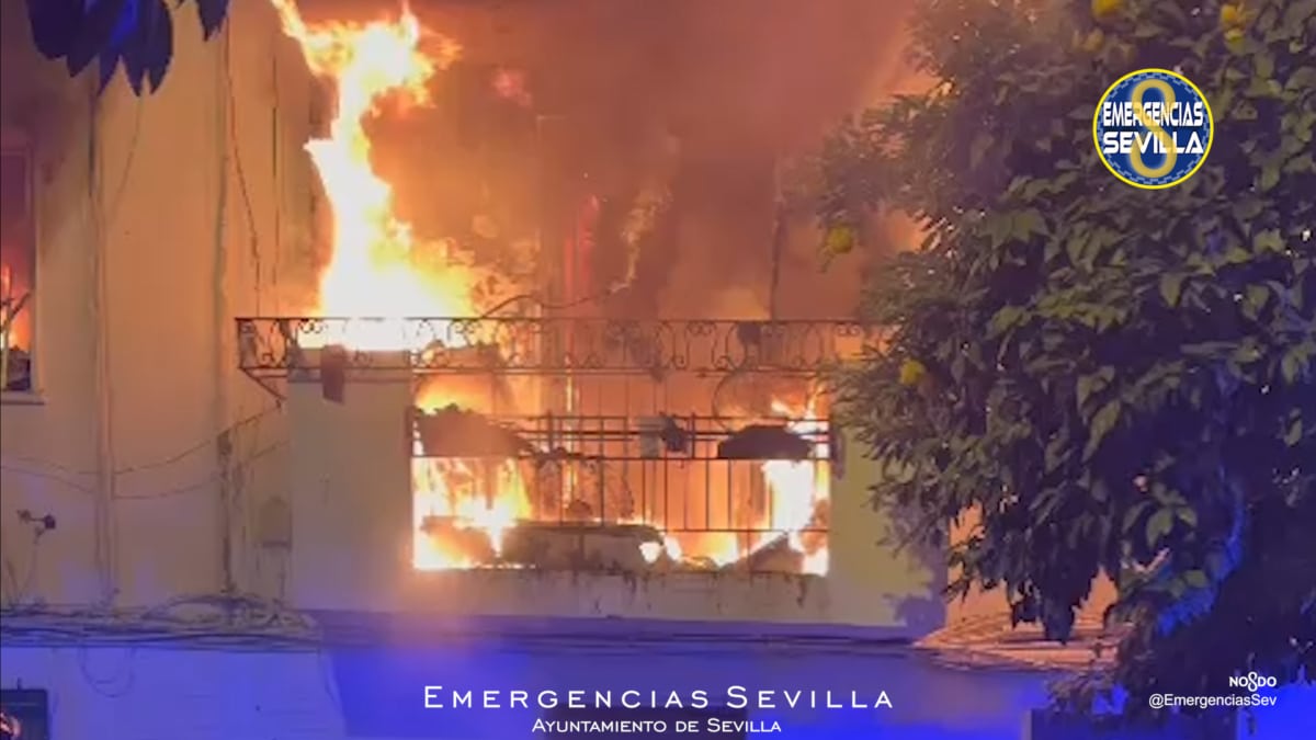 Incendio en una casa de Sevilla.
