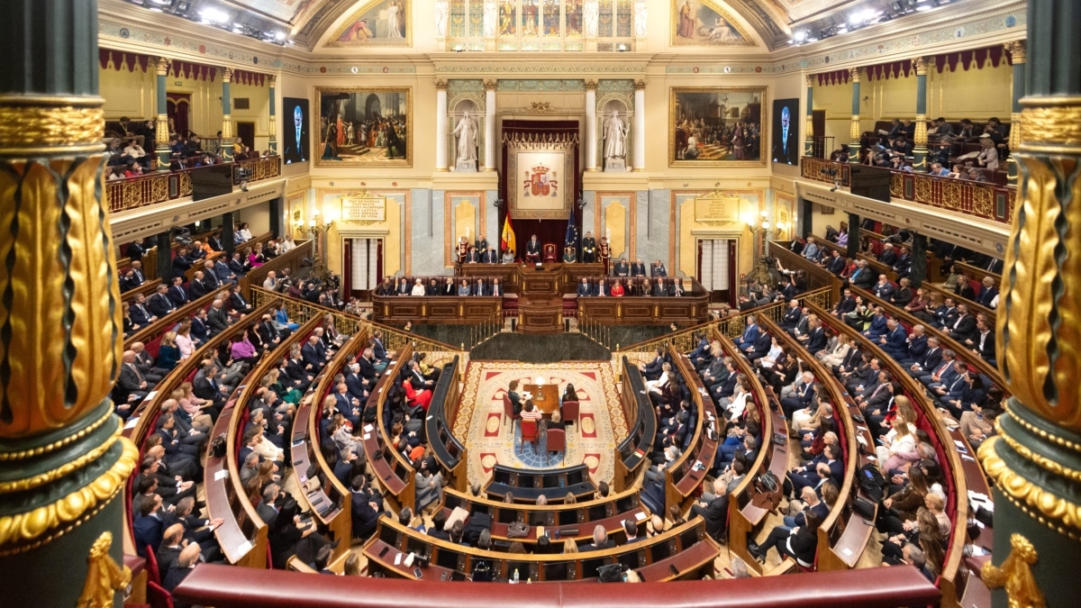 Vista del hemiciclo durante la Solemne Sesión de Apertura de las Cortes Generales de la XV Legislatura