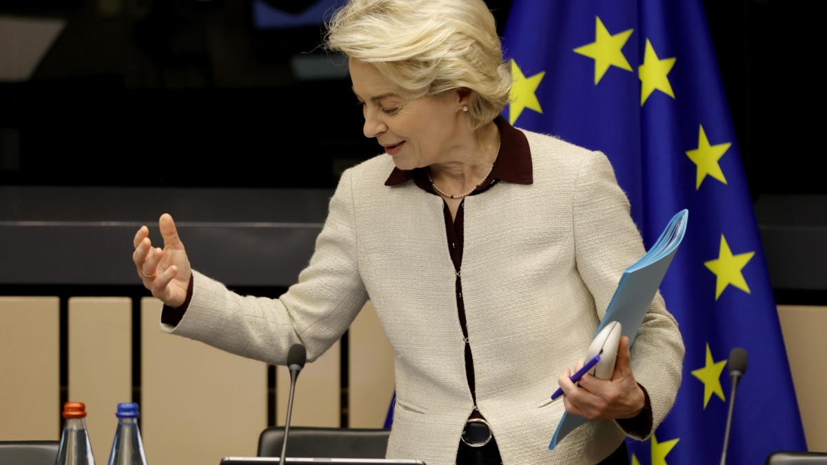 La presidenta de la Comisión Europea, Ursula Von der Leyen, en Estrasburgo