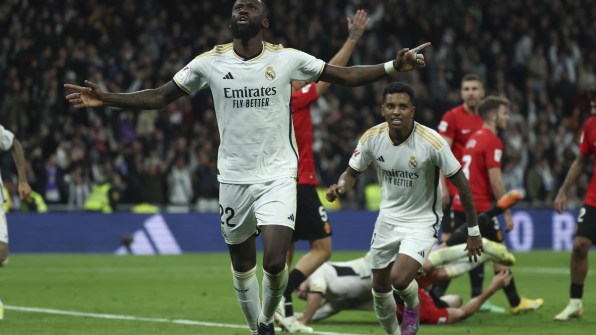 El defensa alemán del Real Madrid Antonio Rudiger su gol decisivo al Mallorca