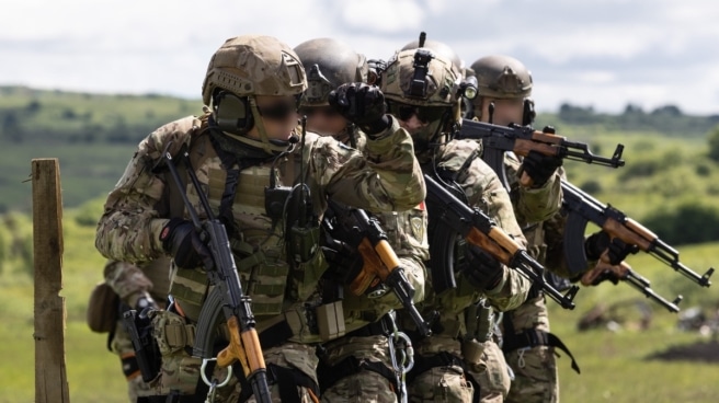 Soldados de unidades especiales de Rumania en unas maniobras de la OTAN